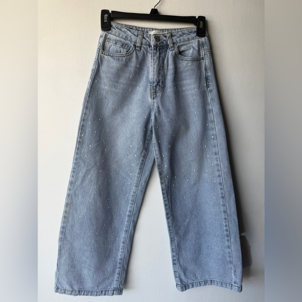 Habitual Big Girls Imitation Pearl Embellished Denim Jeans